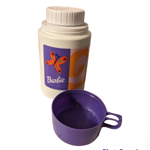 Y2K Barbie Lunch Box White And Purple Thermos 1999 - Picture 2 of 2